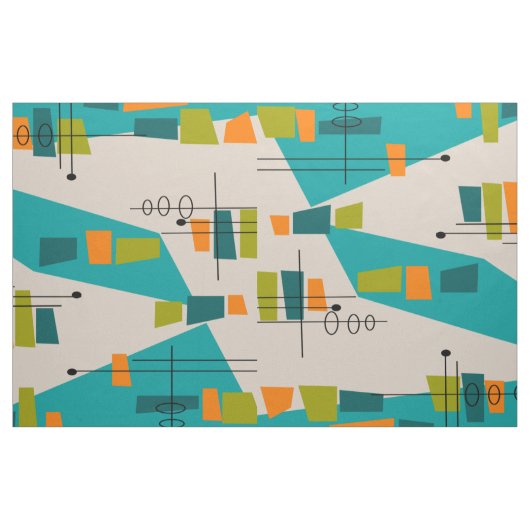 Mitte- des Jahrhundertsmodernes aquamarines Stoff (Yard (91,4 cm))