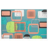 Mitte- des Jahrhundertsmodernes aquamarines Stoff (Fat Quarter (45,7 x 55,9 cm))