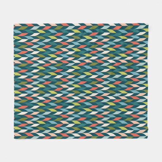 Mitte- des Jahrhundertsmodernes aquamarines u. Fleecedecke (Vorderseite (Horizontal))