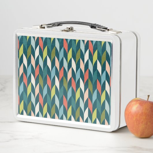 Mitte- des Jahrhundertsmodernes aquamarines u. Metall Brotdose (Beispiel)