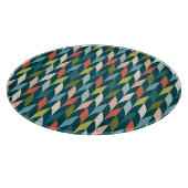 Mitte- des Jahrhundertsmodernes aquamarines u. Schneidebrett (Ecke)