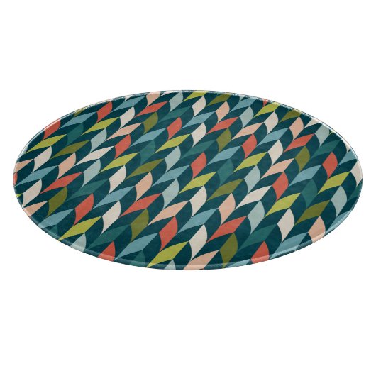 Mitte- des Jahrhundertsmodernes aquamarines u. Schneidebrett (Ecke)