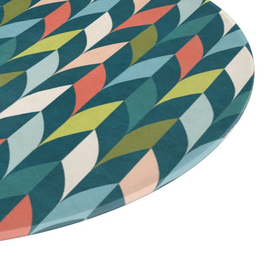 Mitte- des Jahrhundertsmodernes aquamarines u. Schneidebrett (Ecke)