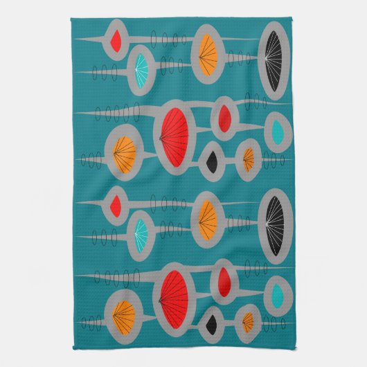 Mitte- des Jahrhundertsmodernes Atom Geschirrtuch (Vertikal)