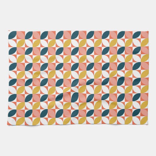 Mitte- des Jahrhundertsmodernes Blatt-Muster Geschirrtuch (Horizontal)