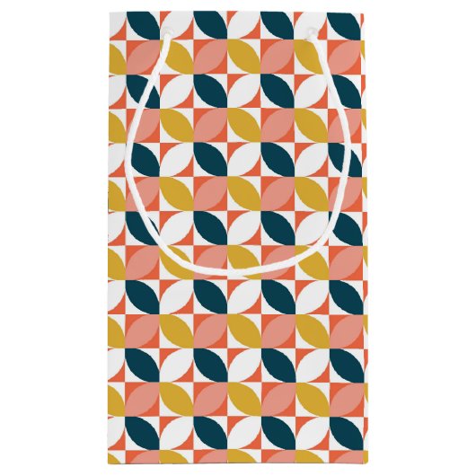 Mitte- des Jahrhundertsmodernes Blatt-Muster Kleine Geschenktüte (Rückseite)