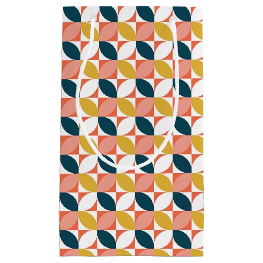 Mitte- des Jahrhundertsmodernes Blatt-Muster Kleine Geschenktüte (Vorderseite)