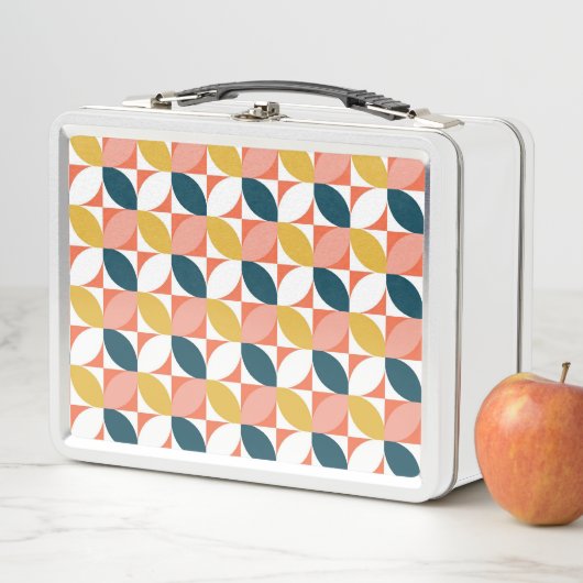 Mitte- des Jahrhundertsmodernes Blatt-Muster Metall Brotdose (Beispiel)