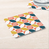 Mitte- des Jahrhundertsmodernes Blatt-Muster Rechteckiger Pappuntersetzer (angewinkelt)
