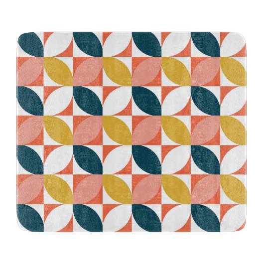 Mitte- des Jahrhundertsmodernes Blatt-Muster Schneidebrett (Vorderseite)