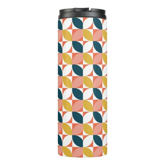 Mitte- des Jahrhundertsmodernes Blatt-Muster Thermosbecher (Rückseite)