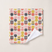 Mitte- des Jahrhundertsmodernes Blumen-Muster Badhandtuch Set (Waschlappen)