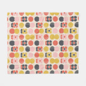 Mitte- des Jahrhundertsmodernes Blumen-Muster Fleecedecke (Vorderseite (Horizontal))