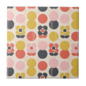 Mitte- des Jahrhundertsmodernes Blumen-Muster Fliese (Vorderseite)