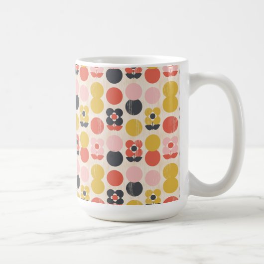Mitte- des Jahrhundertsmodernes Blumen-Muster Kaffeetasse (Rechts)