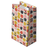 Mitte- des Jahrhundertsmodernes Blumen-Muster Kleine Geschenktüte (Rückseite Schrägansicht)