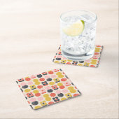 Mitte- des Jahrhundertsmodernes Blumen-Muster Rechteckiger Pappuntersetzer (Vor Ort)