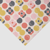 Mitte- des Jahrhundertsmodernes Blumen-Muster Seidenpapier (Ausschnitt)