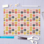 Mitte- des Jahrhundertsmodernes Blumen-Muster Seidenpapier (Handwerk)