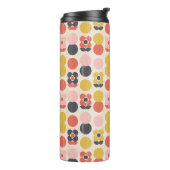 Mitte- des Jahrhundertsmodernes Blumen-Muster Thermosbecher (Nach links gedreht)