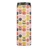 Mitte- des Jahrhundertsmodernes Blumen-Muster Thermosbecher (Rückseite)