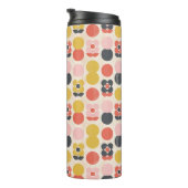 Mitte- des Jahrhundertsmodernes Blumen-Muster Thermosbecher (Nach rechts gedreht)