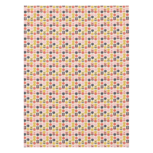 Mitte- des Jahrhundertsmodernes Blumen-Muster Tischdecke (Vorderseite)