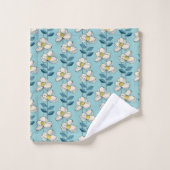 Mitte- des Jahrhundertsmodernes Blumenblatt-Muster Badhandtuch Set (Waschlappen)