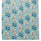 Mitte- des Jahrhundertsmodernes Blumenblatt-Muster Duschvorhang (Vorderseite)