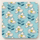 Mitte- des Jahrhundertsmodernes Blumenblatt-Muster Getränkeuntersetzer (Vorderseite)