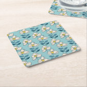 Mitte- des Jahrhundertsmodernes Blumenblatt-Muster Rechteckiger Pappuntersetzer (angewinkelt)