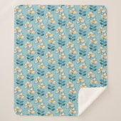 Mitte- des Jahrhundertsmodernes Blumenblatt-Muster Sherpadecke (Vorderseite)