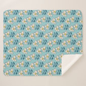 Mitte- des Jahrhundertsmodernes Blumenblatt-Muster Sherpadecke (Vorderseite (Horizontal))