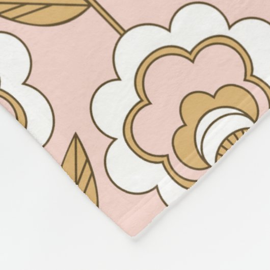 Mitte- des Jahrhundertsmodernes Blumenmuster Fleecedecke (Ecke)