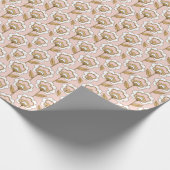 Mitte- des Jahrhundertsmodernes Blumenmuster Geschenkpapier (Ecke)