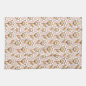 Mitte- des Jahrhundertsmodernes Blumenmuster Geschirrtuch (Horizontal)