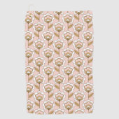 Mitte- des Jahrhundertsmodernes Blumenmuster Golfhandtuch (Vorderseite)