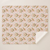 Mitte- des Jahrhundertsmodernes Blumenmuster Sherpadecke (Vorderseite (Horizontal))