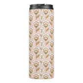 Mitte- des Jahrhundertsmodernes Blumenmuster Thermosbecher (Rückseite)