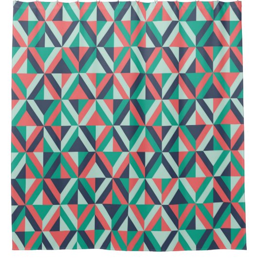 Mitte- des Jahrhundertsmodernes geometrisches Duschvorhang (Vorderseite)