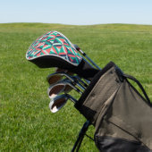 Mitte- des Jahrhundertsmodernes geometrisches Golf Headcover (In SItu)