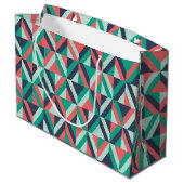 Mitte- des Jahrhundertsmodernes geometrisches Große Geschenktüte (Rückseite Schrägansicht)