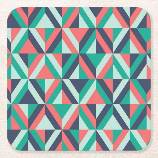 Mitte- des Jahrhundertsmodernes geometrisches Rechteckiger Pappuntersetzer (Vorderseite)