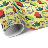 Mitte- des Jahrhundertsmodernes Geschenkpapier (Rolleneckpunkt)