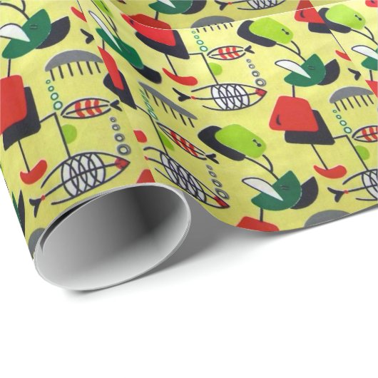 Mitte- des Jahrhundertsmodernes Geschenkpapier (Rolleneckpunkt)