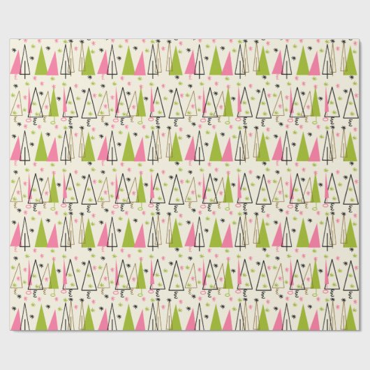 Mitte- des Jahrhundertsmodernes Geschenkpapier (Flach)