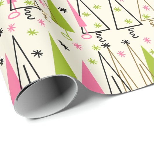 Mitte- des Jahrhundertsmodernes Geschenkpapier (Rolleneckpunkt)