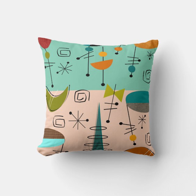 Mitte- des Jahrhundertsmodernes Kissen-Oval-Muster Kissen (Vorderseite)