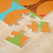 Mitte- des Jahrhundertsmodernes orange Puzzle (Seite)