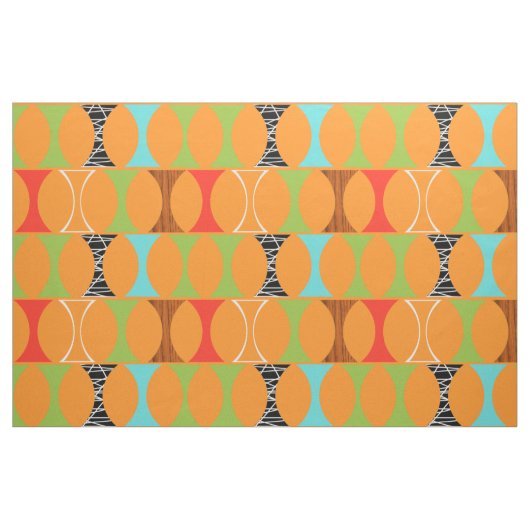 Mitte- des Jahrhundertsmodernes orange Stoff (Fat Quarter (45,7 x 55,9 cm))
